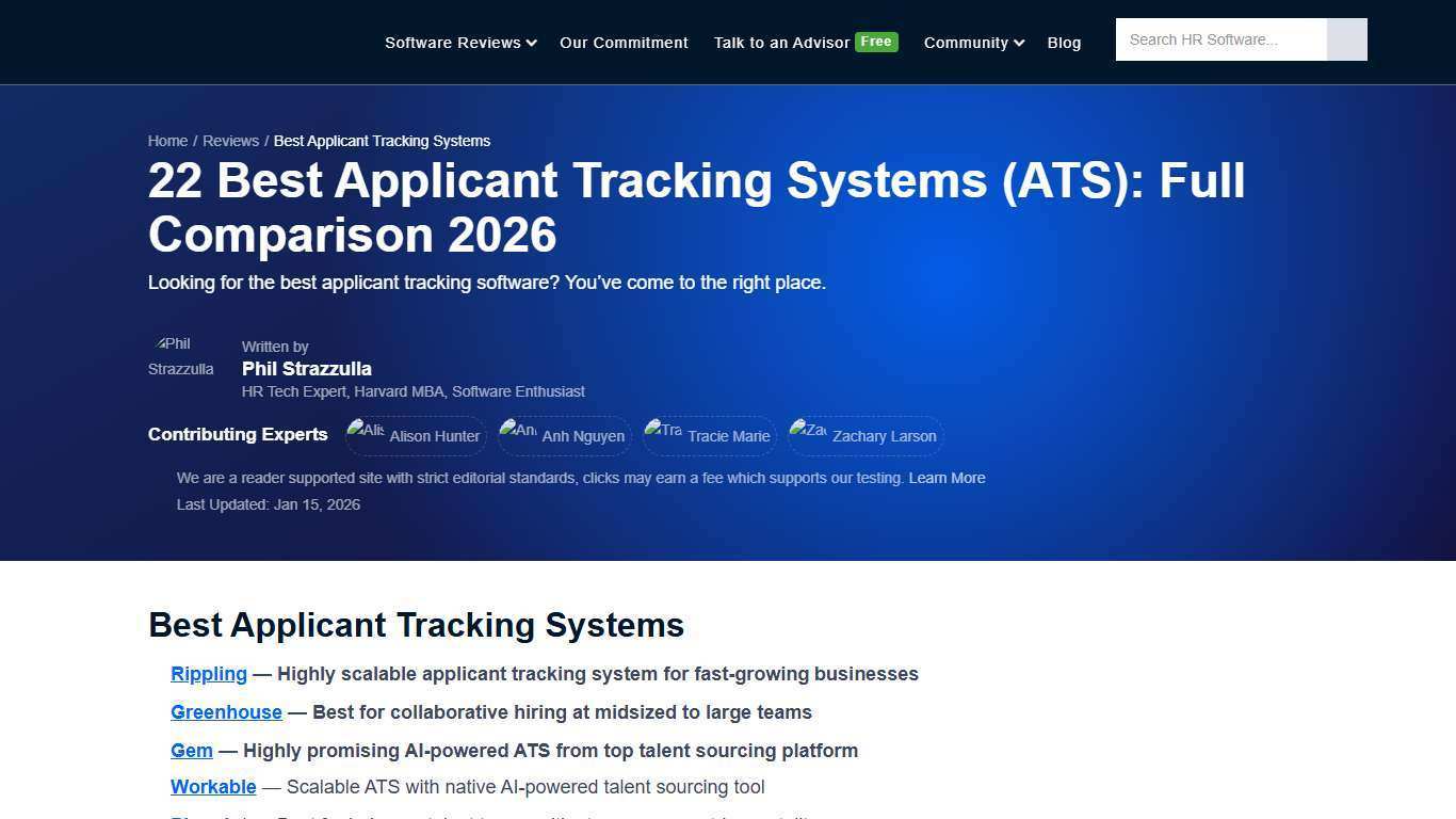 22 Best Applicant Tracking Systems (ATS): Full Comparison 2026