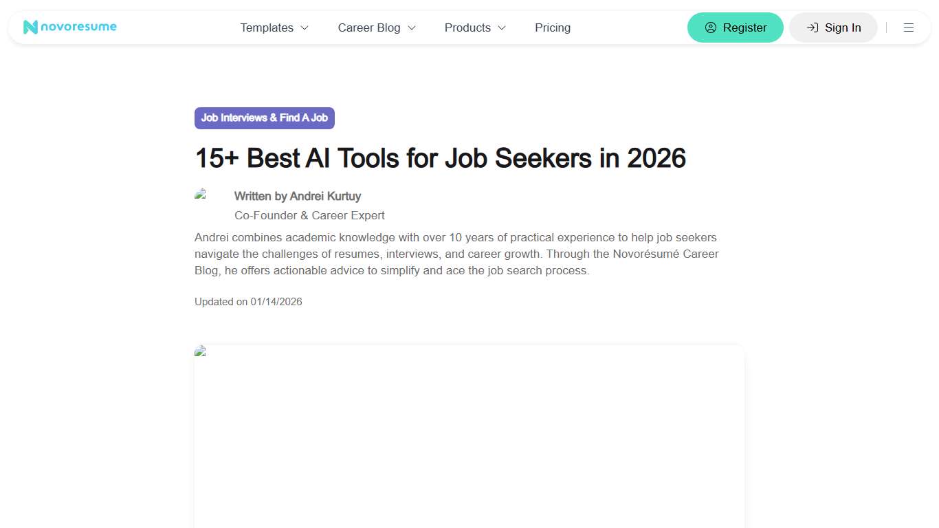 15+ Best AI Tools for Job Seekers in 2026 | Novoresume